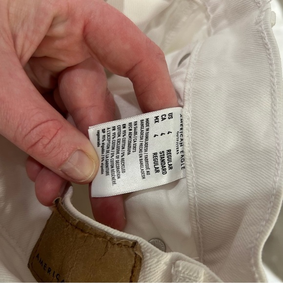 American Eagle White Denim 90’s Straight High Rise Jeans Women’s Size 4 - Picture 8 of 9